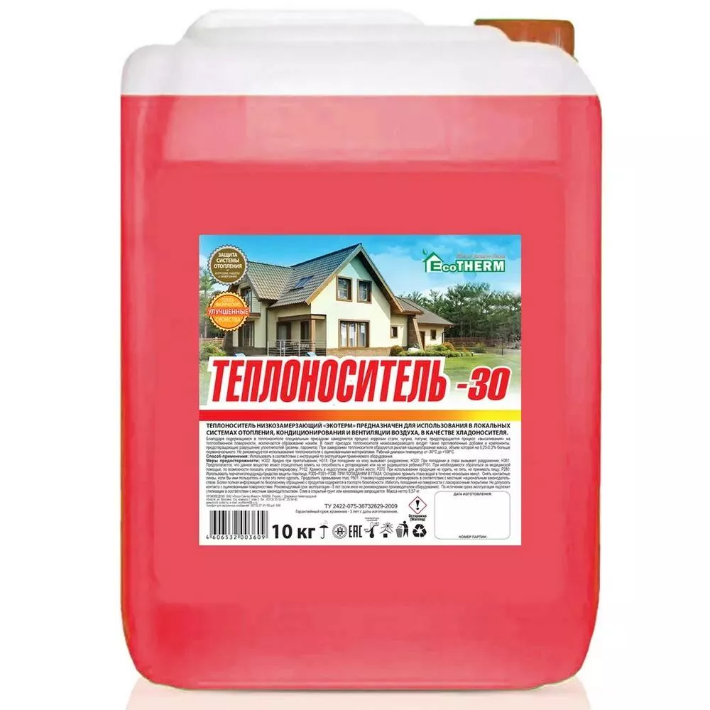 Теплоноситель EcoTHERM -30 красный ( 10л) 